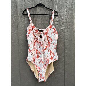 Old Navy Women's Pineapple Rust Orange White One-Piece Swimsuit Size 4X NWT